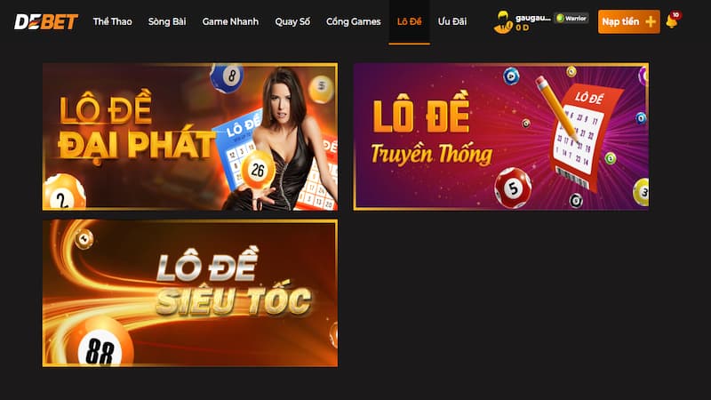 Ba sảnh lô đề tại nhà cái