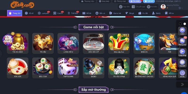 Hệ thống sản phẩm giải trí của 88M